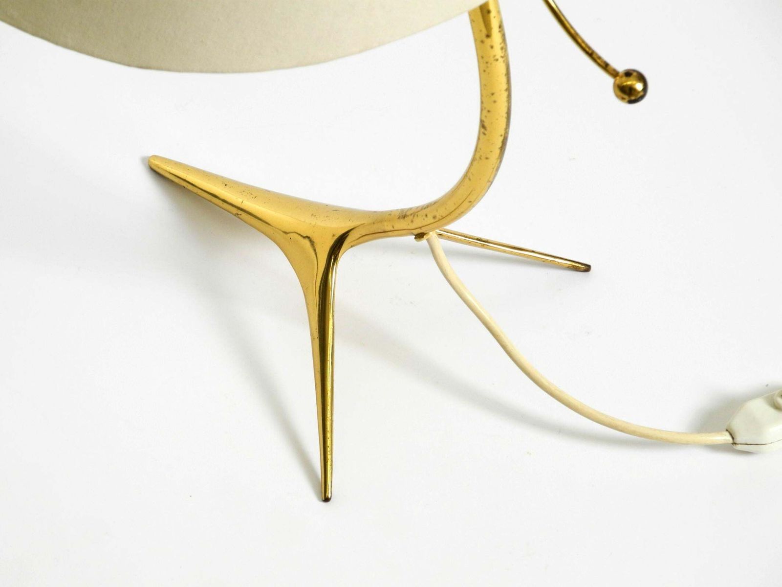 photo buy Beautiful Large Mid Century Brass Crow's Foot Table Lamp By Kalmar Austria