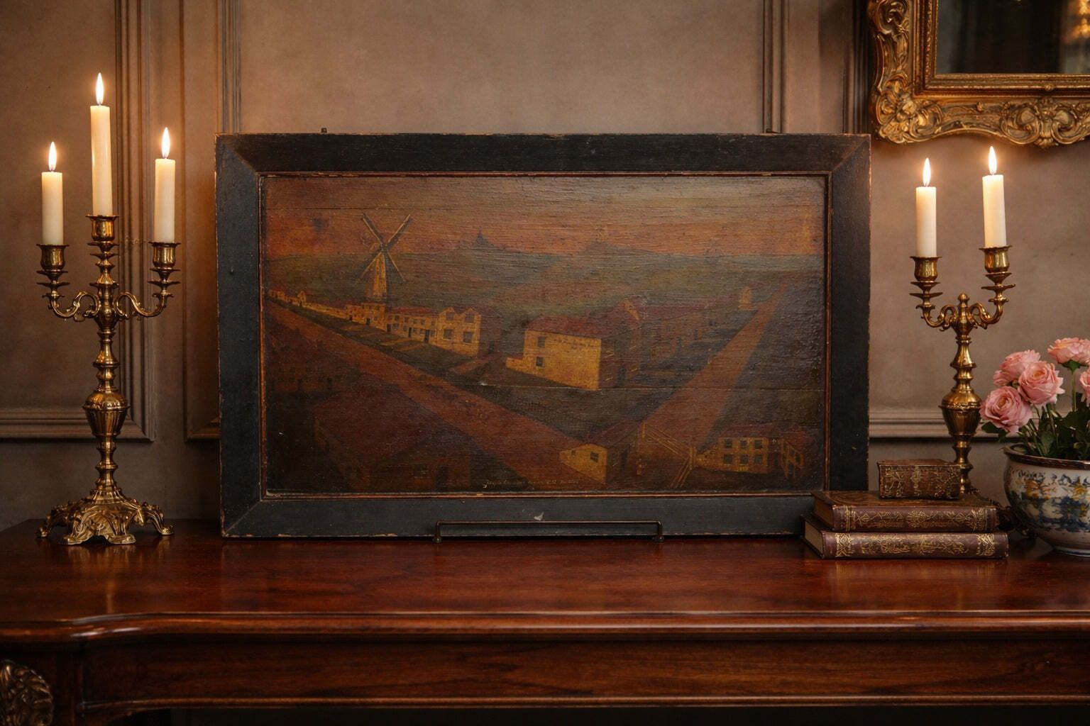 Naïve East Sussex Village Paintings – Staplecross Landscapes (Late 18th Century) photo for sale