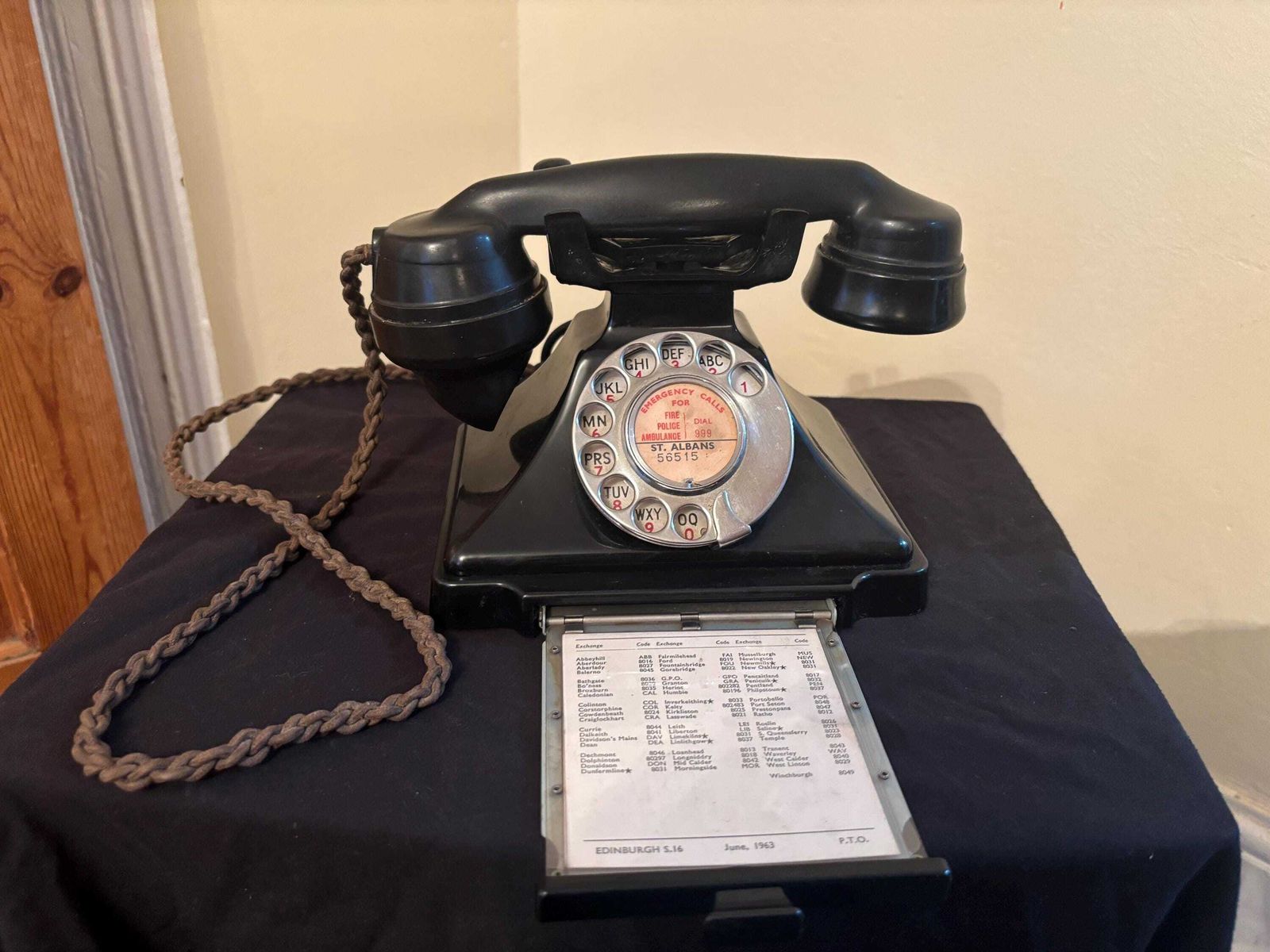 Gpo 232f 'Pyramid' Bakelite Dial Telephone Original photo furniture