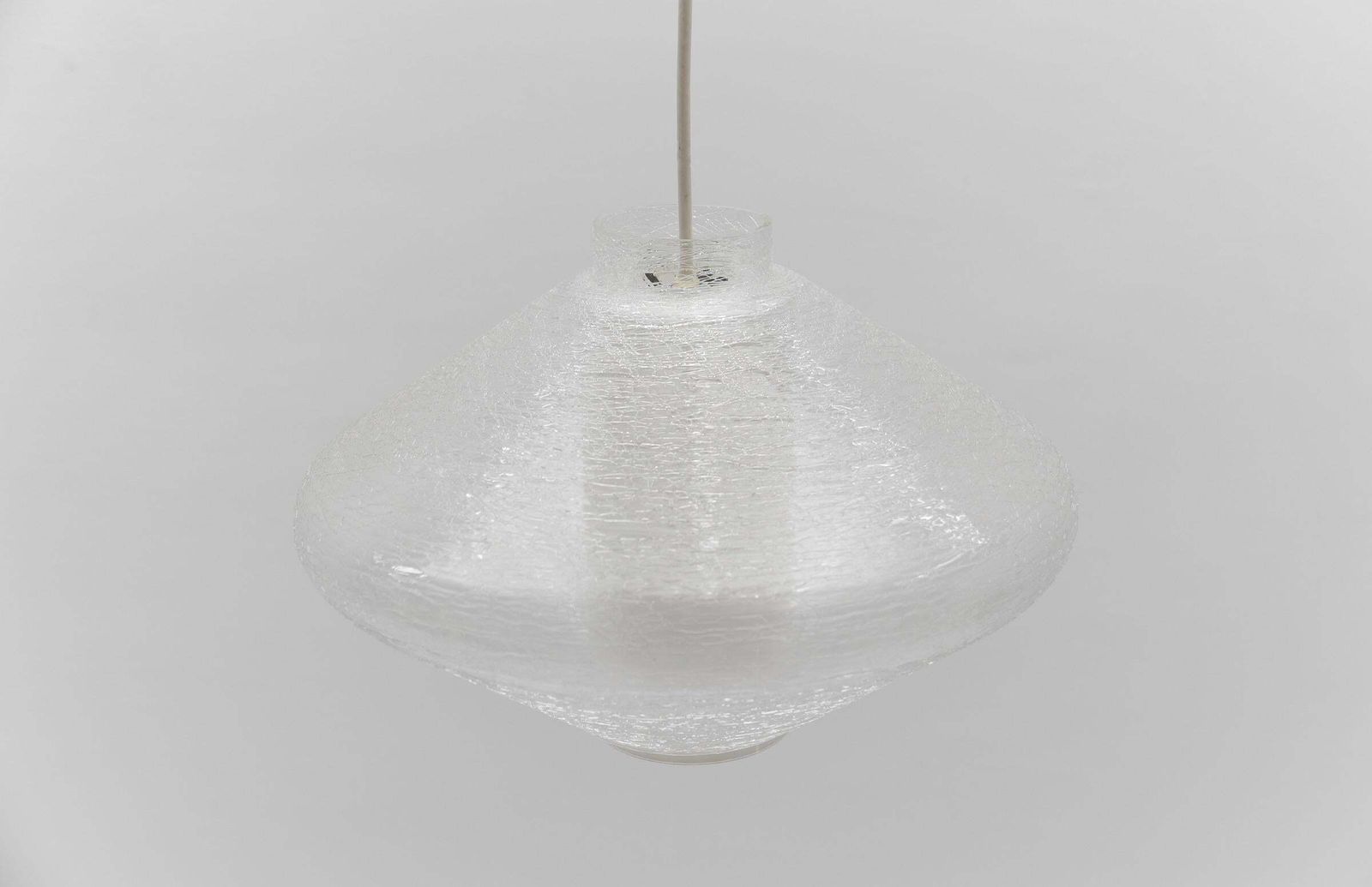 Lighting Double Glass Shade In Opal And Textured Glass In The Wagenfeld Style, 1960s photo