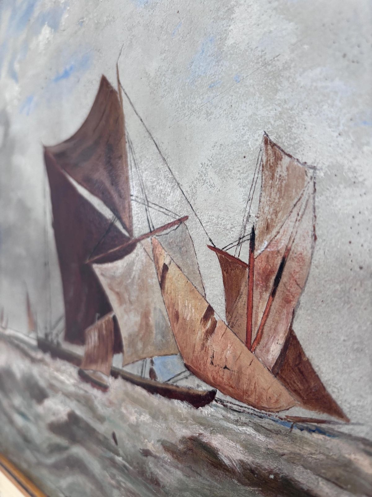 Antique Maritime Print | After Thomas Bush Hardy On The Medway | Rustic Coastal Wall Art photo 65.0