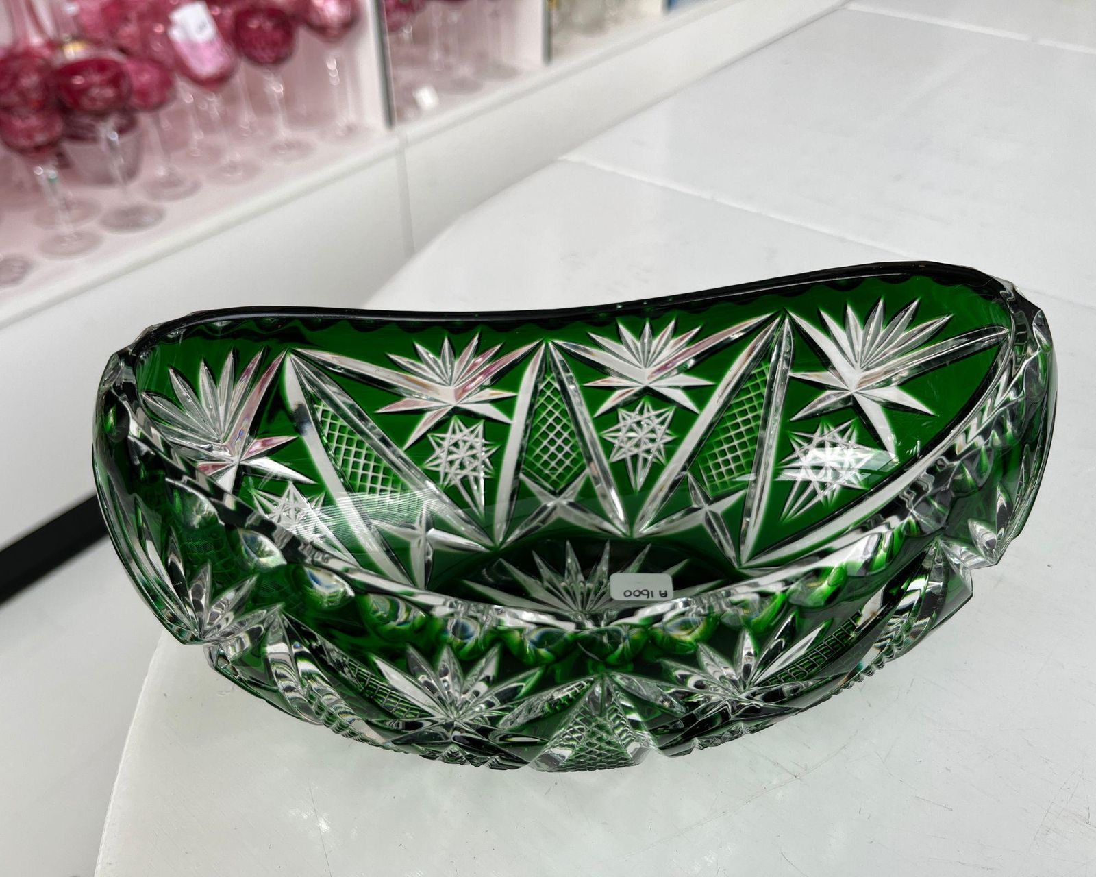 Emerald Green Crystal Bowl | Vintage Nachtmann photo buy