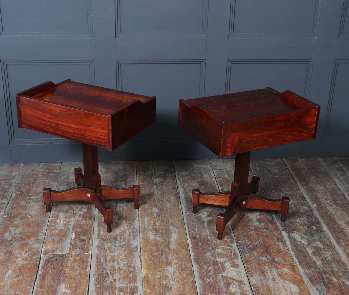 photo for sale Pair Of Mid Century Italian Bedside Tables By Sormani