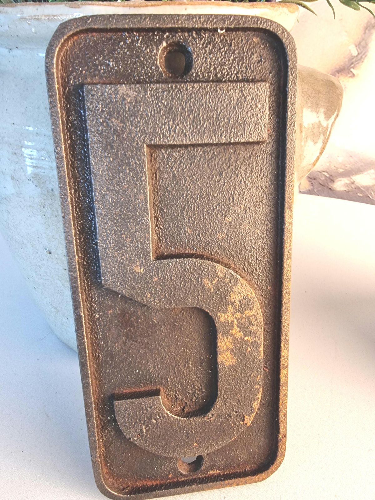Antique Cast Iron French House Number Plaque photo furniture