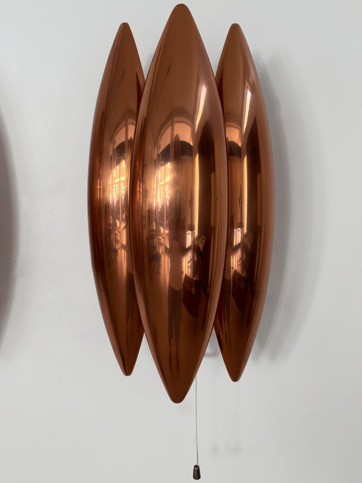 Lighting "Kastor" Midcentury Copper Wall Lights Design Jo Hammerborg For Fog & Morup, Denmark 1960s photo