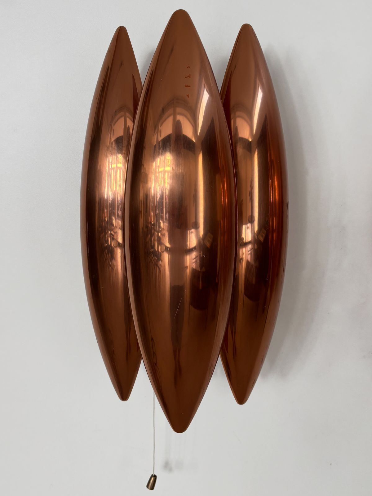 3300.0 "Kastor" Midcentury Copper Wall Lights Design Jo Hammerborg For Fog & Morup, Denmark 1960s photo