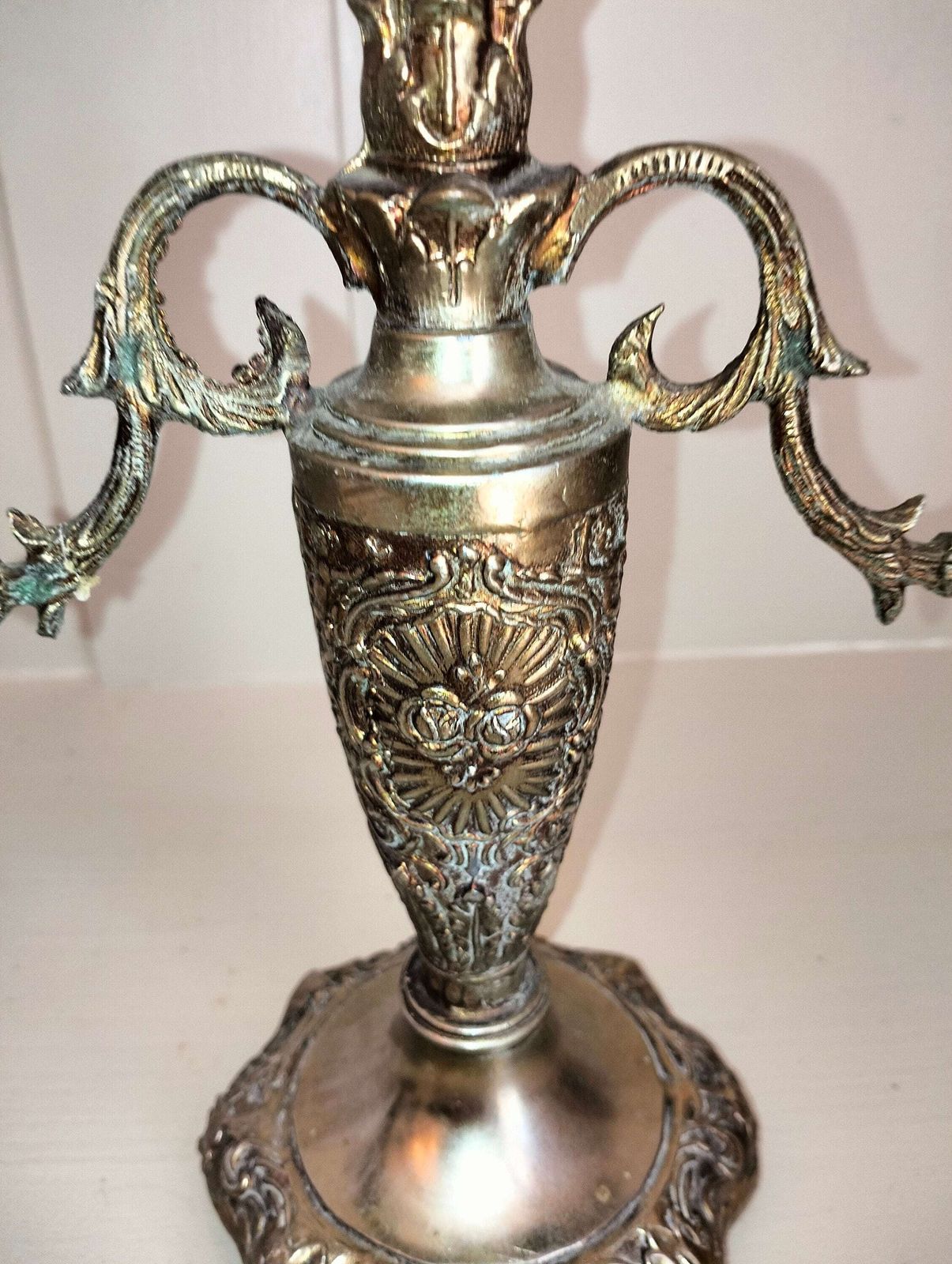 Elegant French Candelabra Set, Vintage Spelter Candle Holders, Pair Of Antique Candlesticks photo 194.66