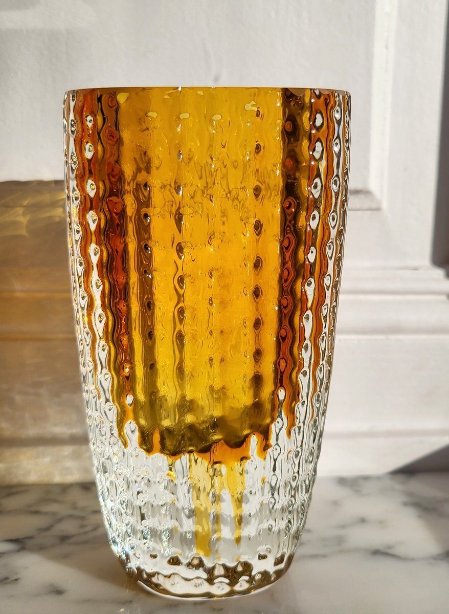 Home Decor Mid Century Glass Vase By Kurt Wokan, 1960s photo