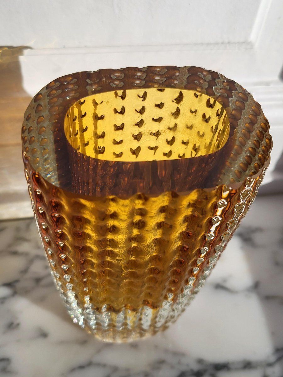 photo vinterior Mid Century Glass Vase By Kurt Wokan, 1960s