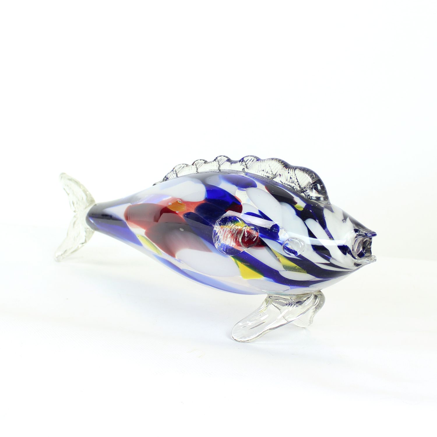 Large Colorful Glass Fish Statue, Czechoslovakia 1960s photo Art