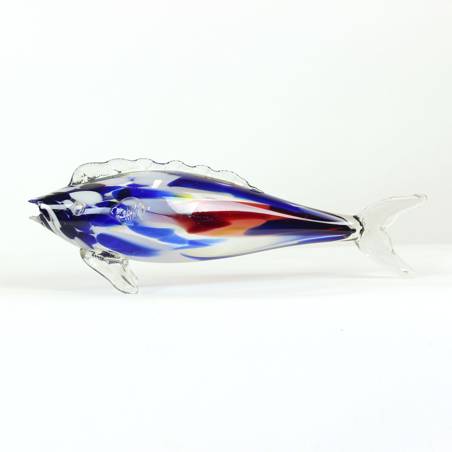 Large Colorful Glass Fish Statue, Czechoslovakia 1960s