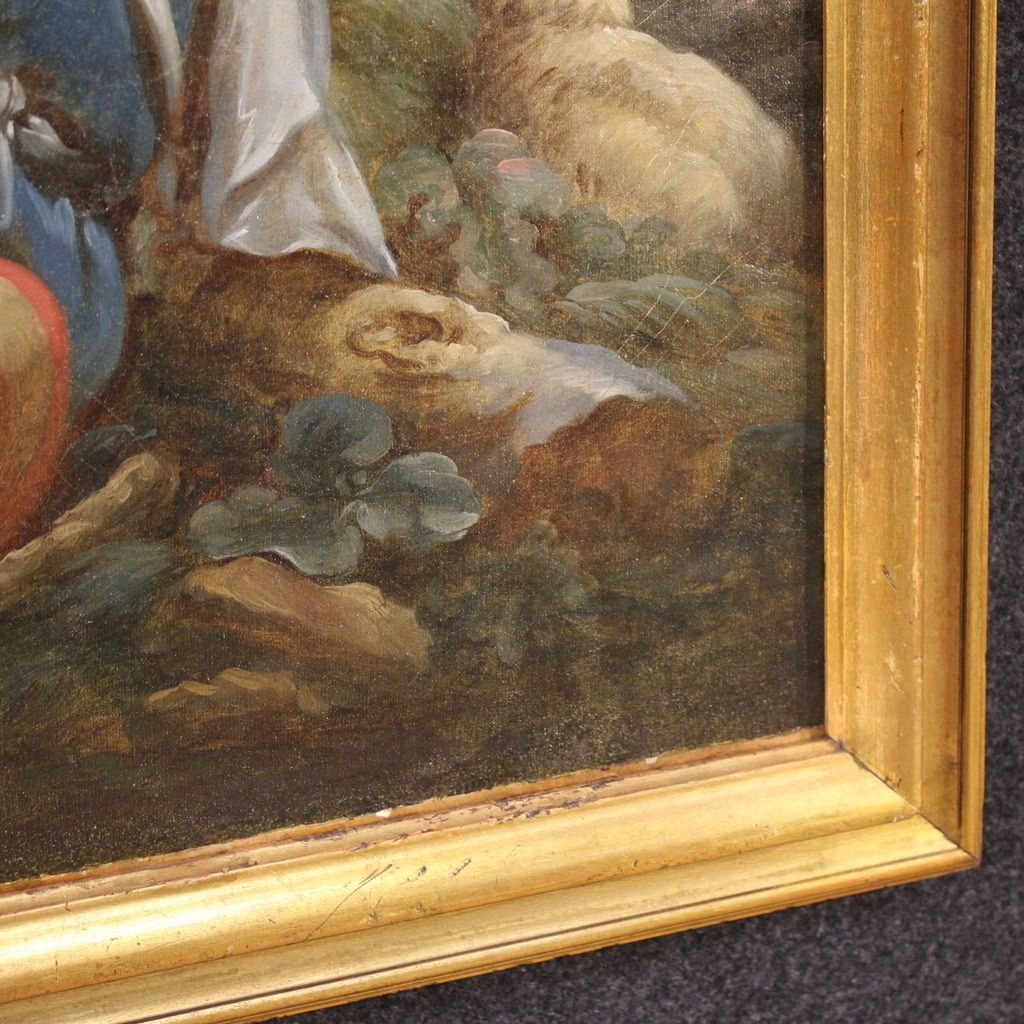 Great 18th Century French Painting, Romantic Pastoral Scene photo 7100.0
