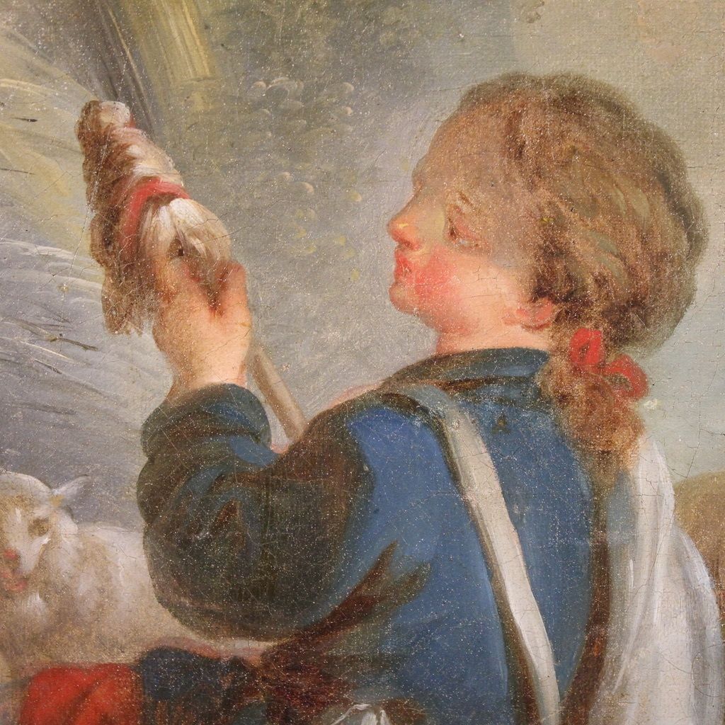 Art Great 18th Century French Painting, Romantic Pastoral Scene photo