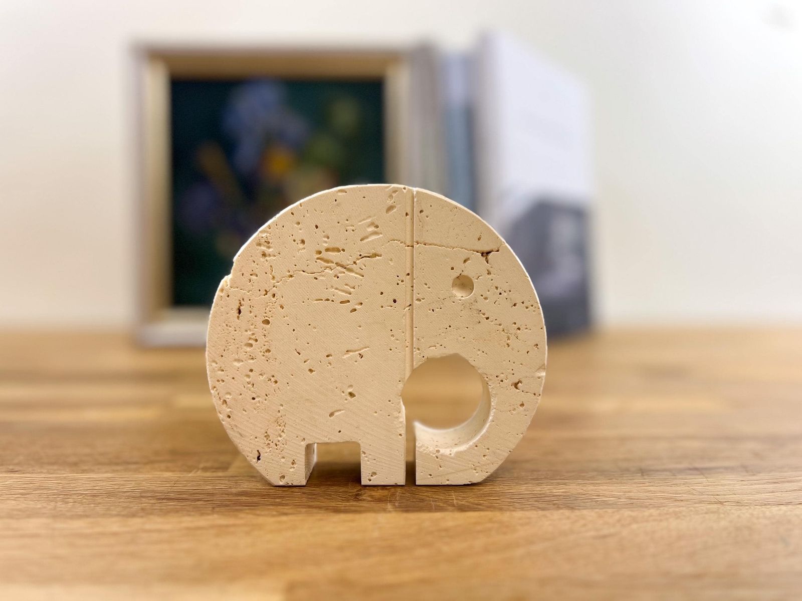 Travertine Elephant Letter Holder By Fratelli Mannelli   Enzo Mari Sculpture   Vintage Italian Design photo Kunst
