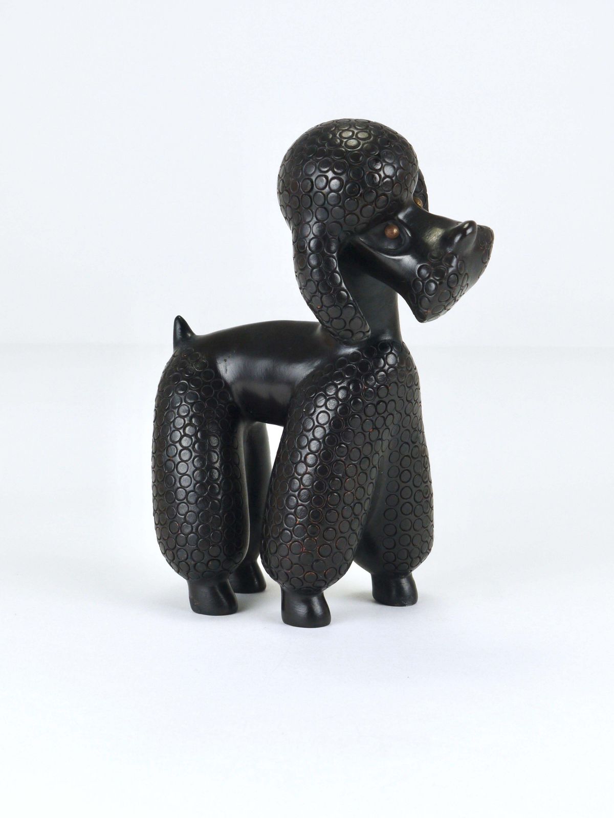 Art Charming Dog Poodle Sculpture Figurine By Leopold Anzengruber, Austria, 1950s photo