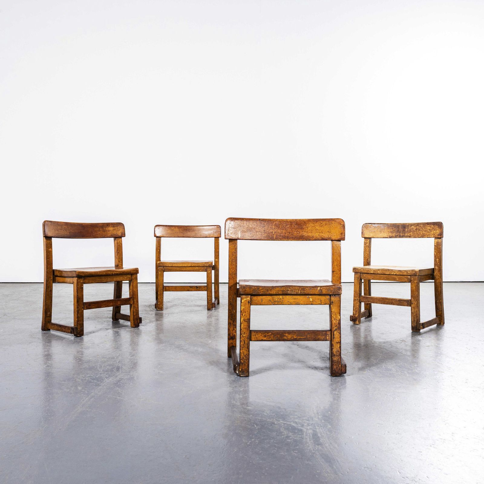 1920’s English Children’s Stacking School Hall Chairs photo vinterior