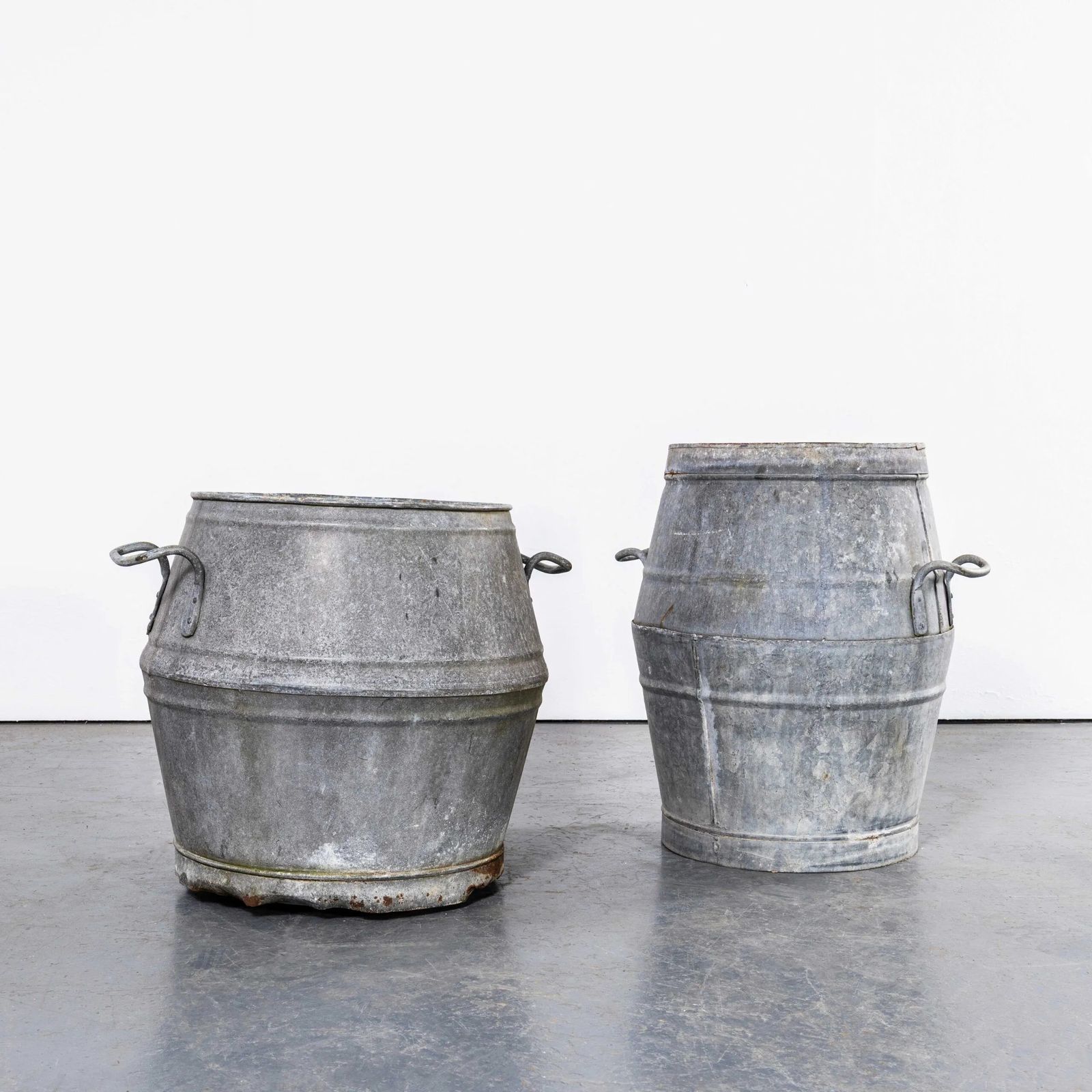 1940’s Original Belgian Washing Dolly Tubs – Planters – Pair