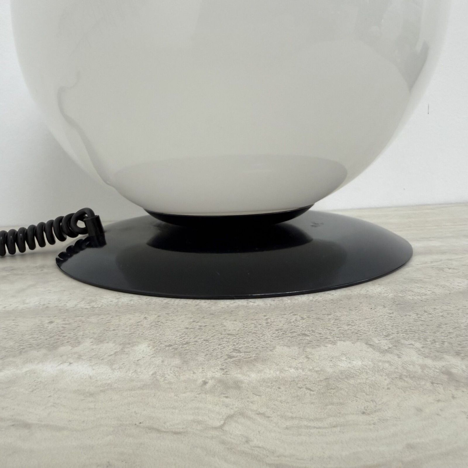 Post Modern Table Lamp Glass Globe Minimalist Design , 1980’s photo vintage