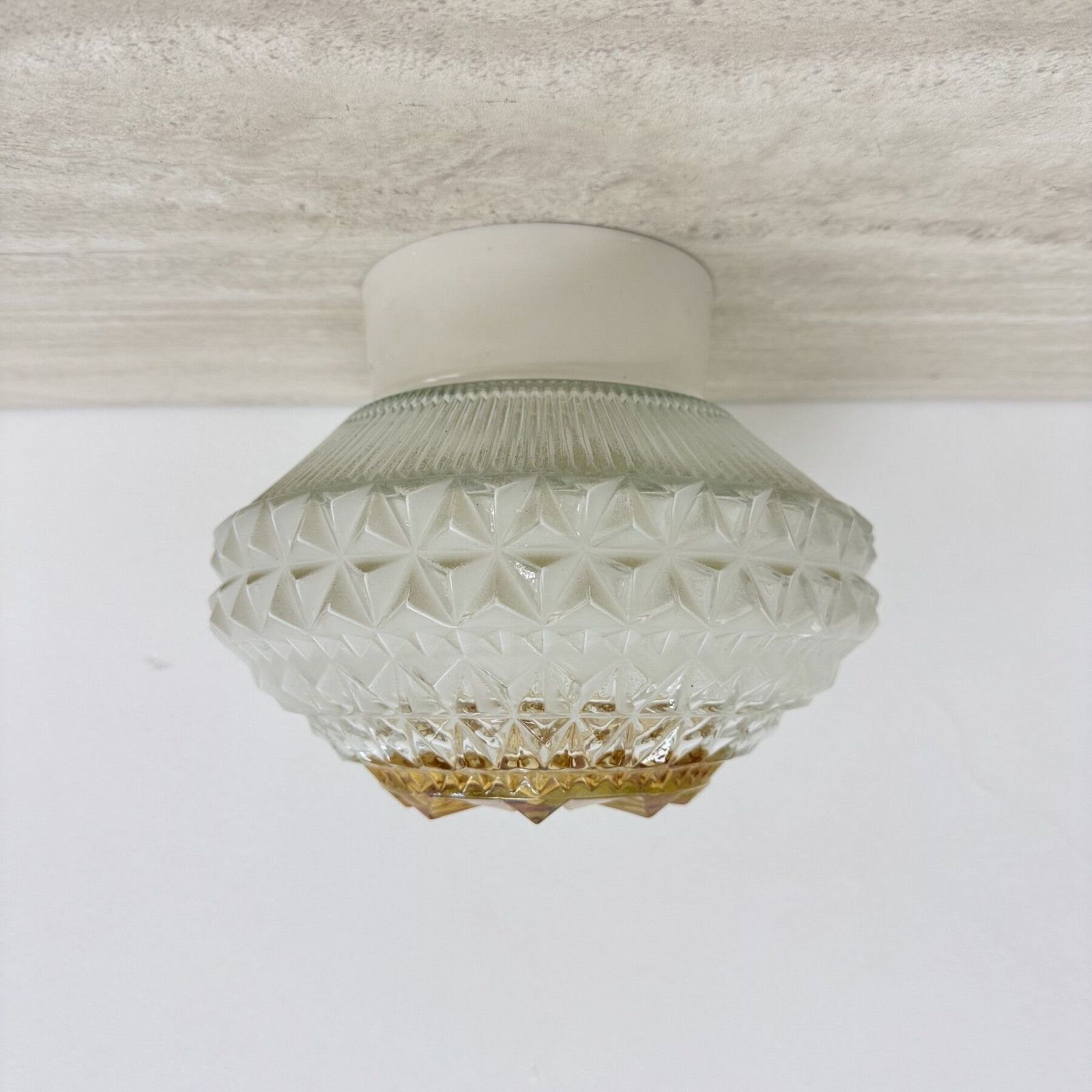 Vintage Glazen Plafondlamp, Jaren 1970