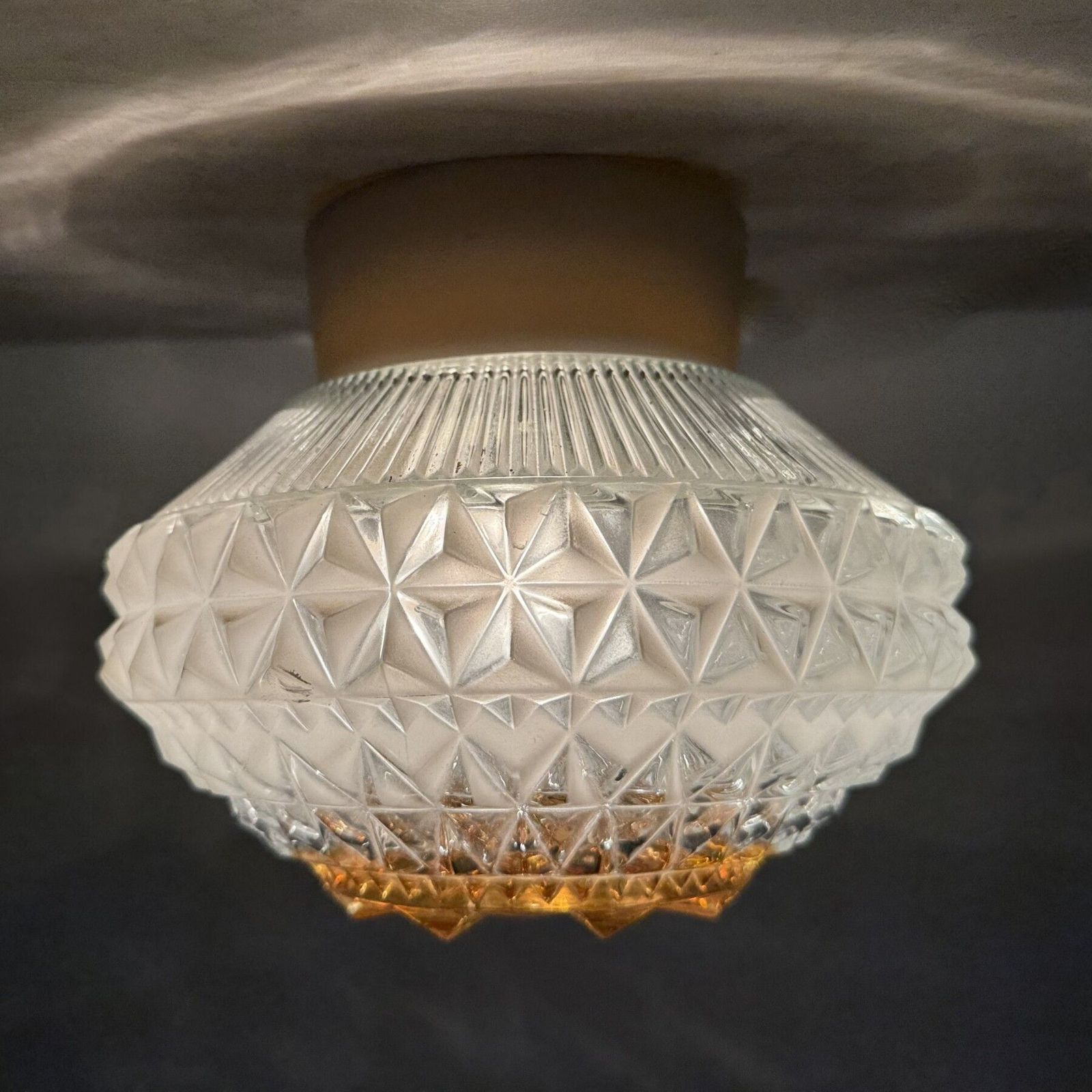 Vintage Glazen Plafondlamp, Jaren 1970 photo Verlichting