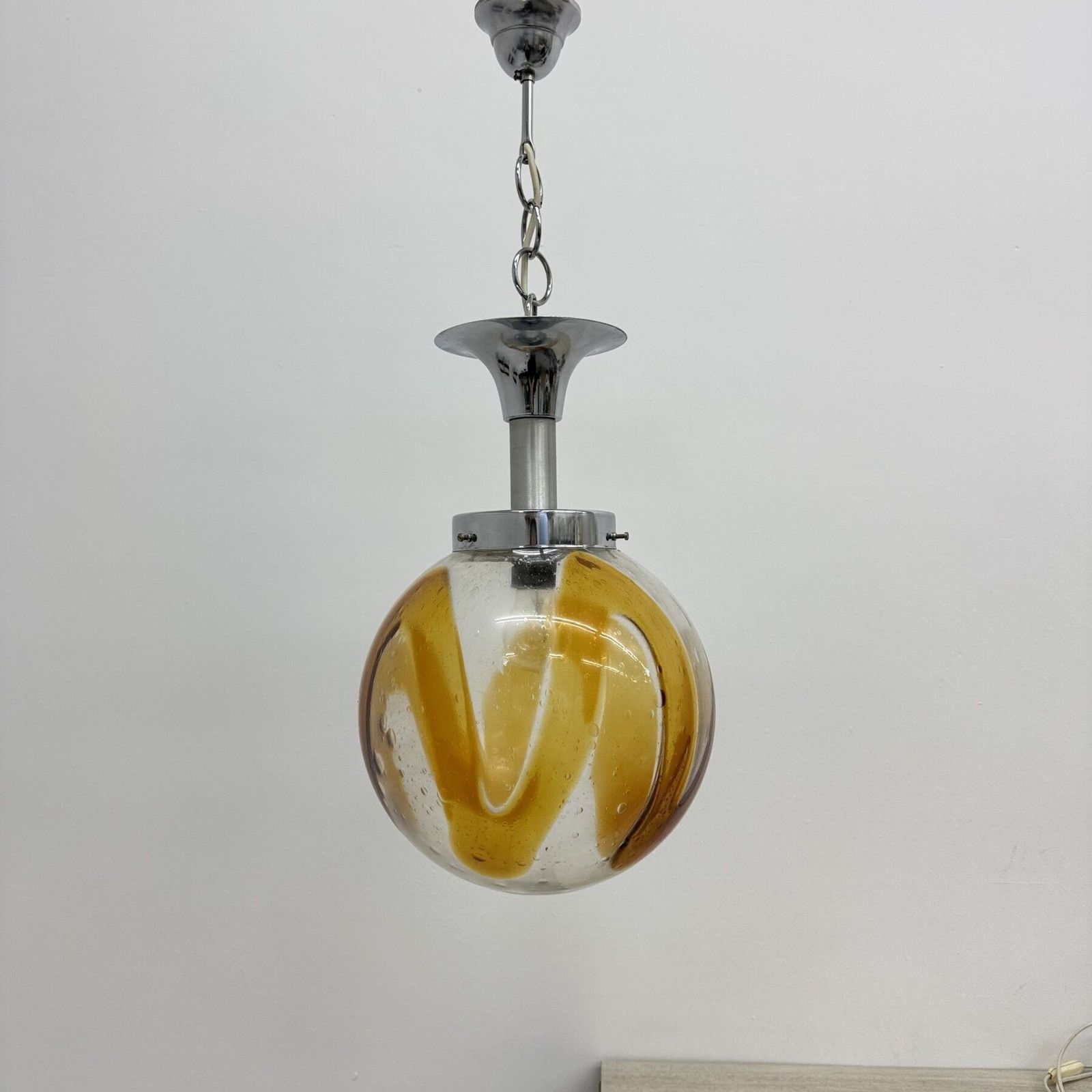 photo furniture Murano Glass Hanging Lamp Pendant By Mazzega , 1970’s Italy