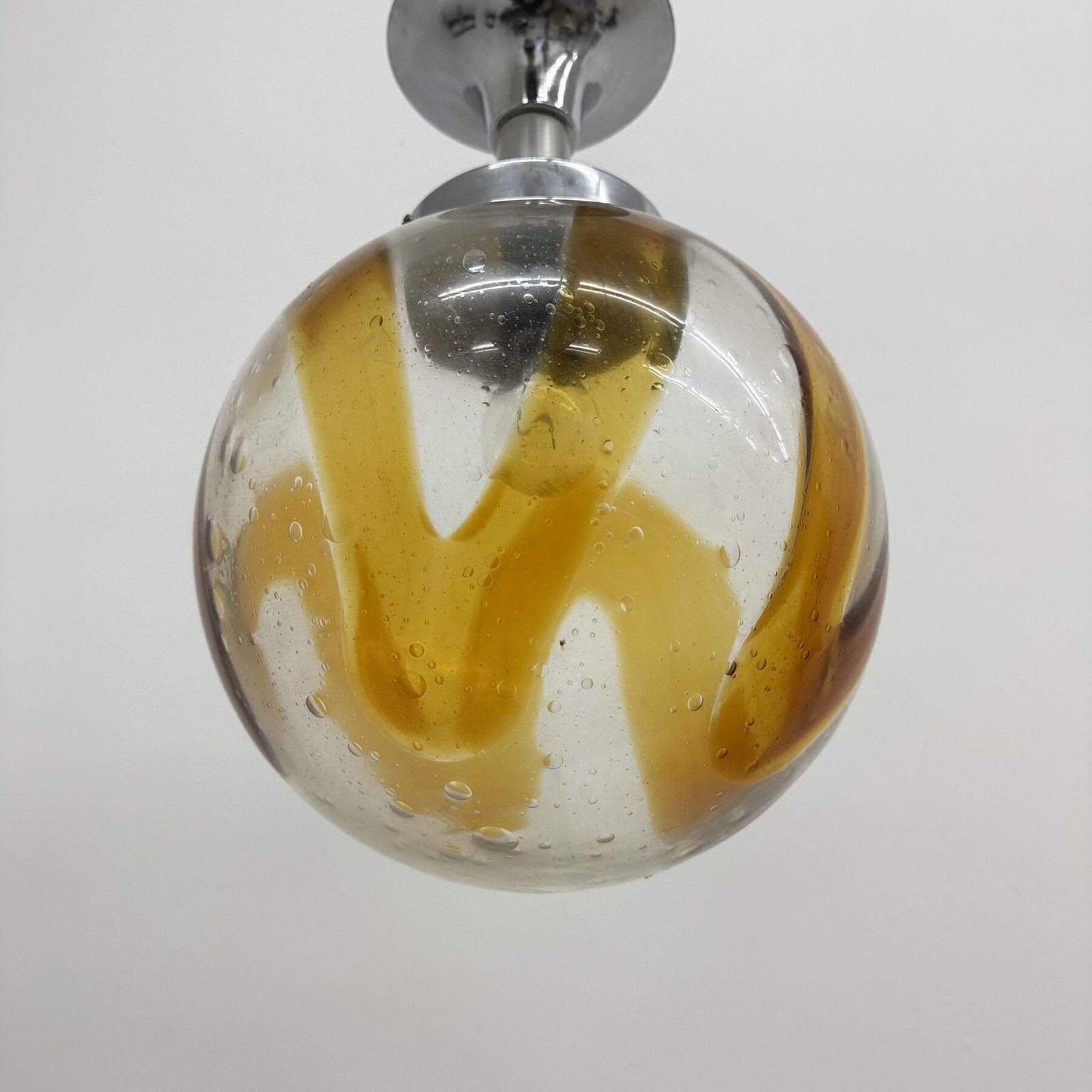 photo vintage Murano Glass Hanging Lamp Pendant By Mazzega , 1970’s Italy