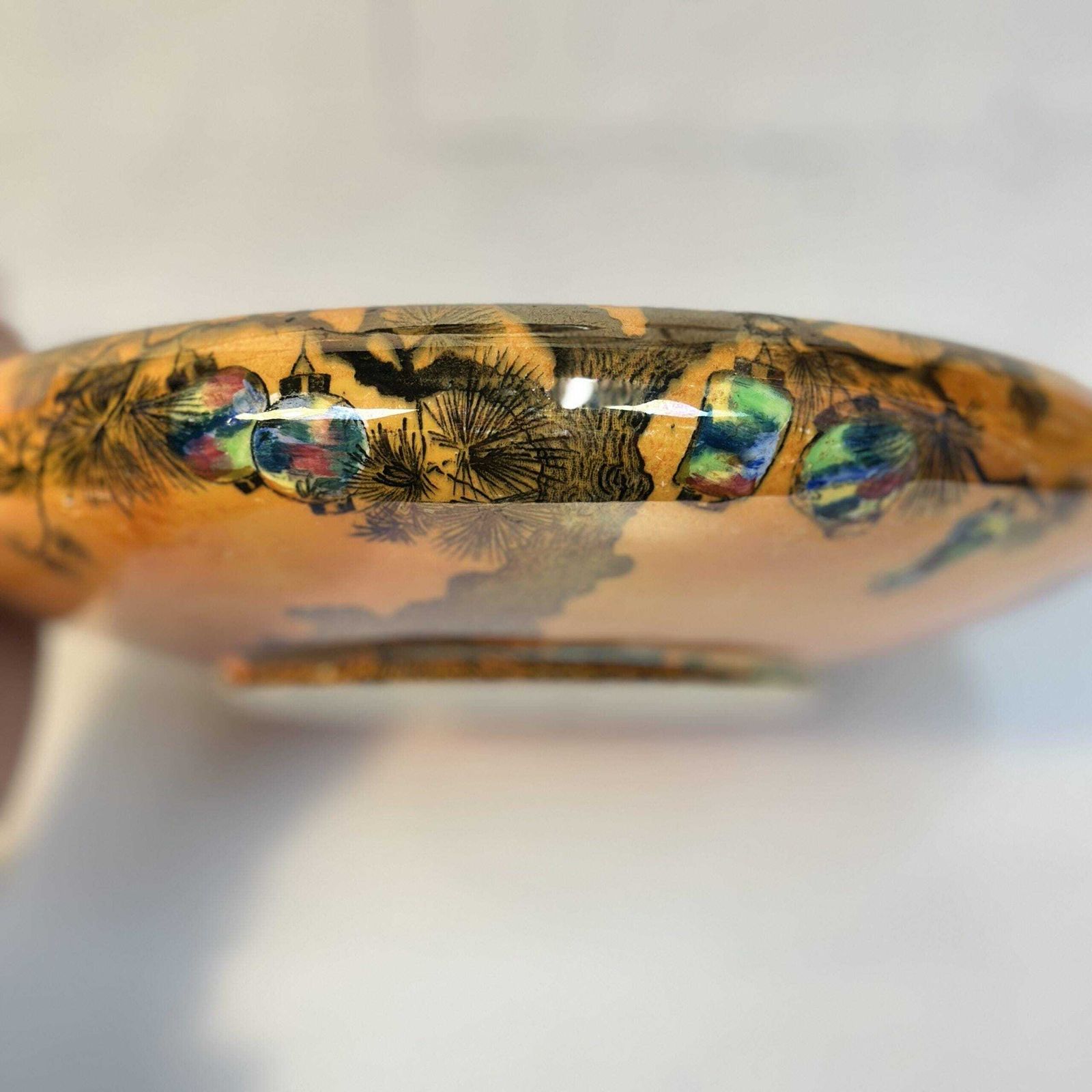 Wilkinson Art Deco Lustre Bowl Japanese Lanterns Royal Staffordshire 1920s photo vinterior