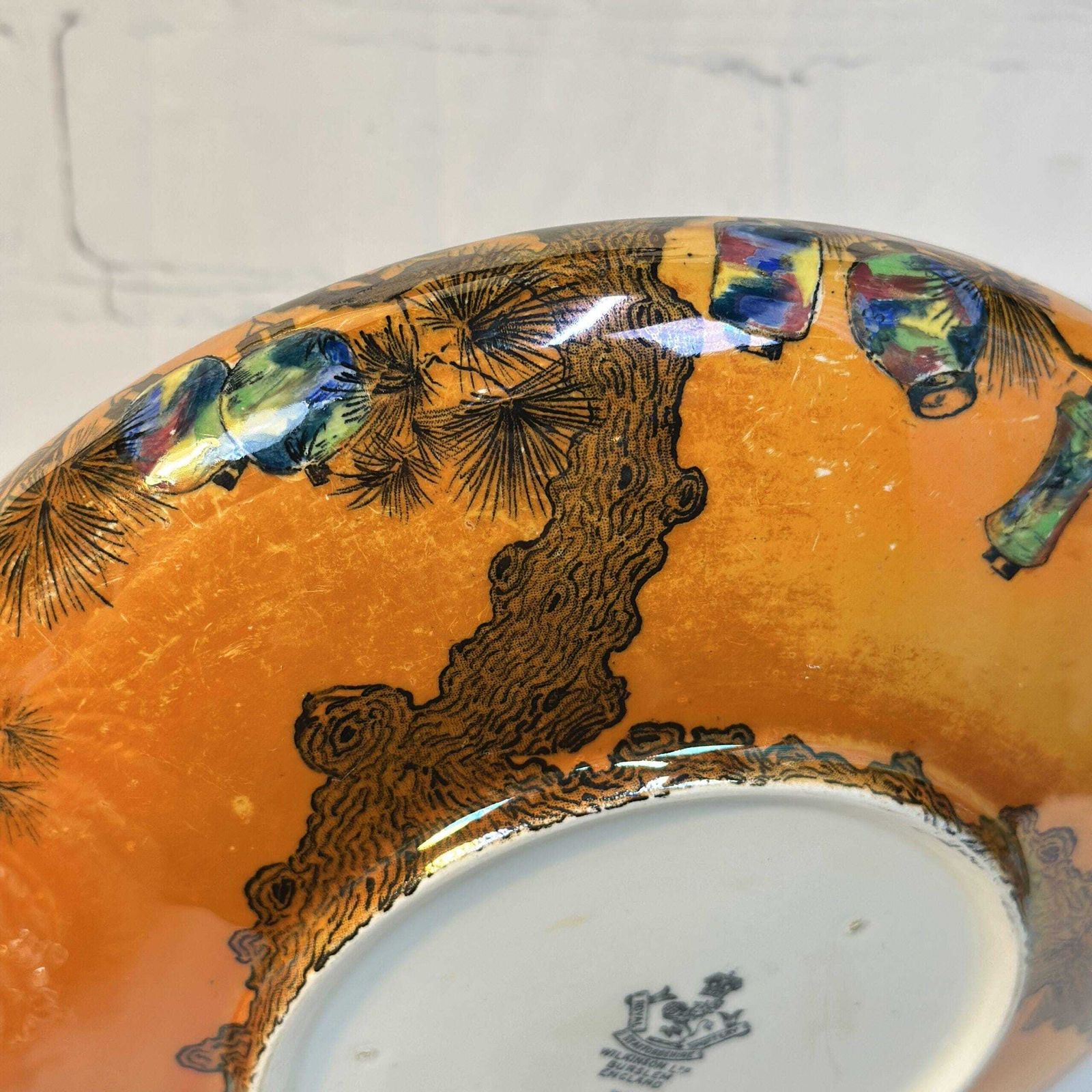 Wilkinson Art Deco Lustre Bowl Japanese Lanterns Royal Staffordshire 1920s photo vintage