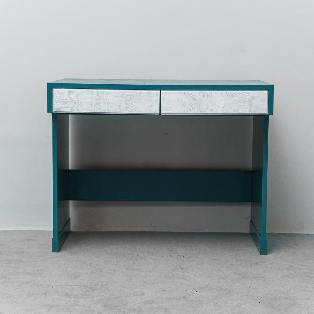 Vintage Petrol Green Desk With Drawers From The 1970s, Modern Antiques photo furniture