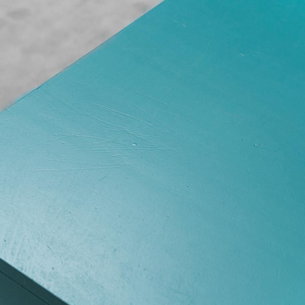 photo for sale Vintage Petrol Green Desk With Drawers From The 1970s, Modern Antiques