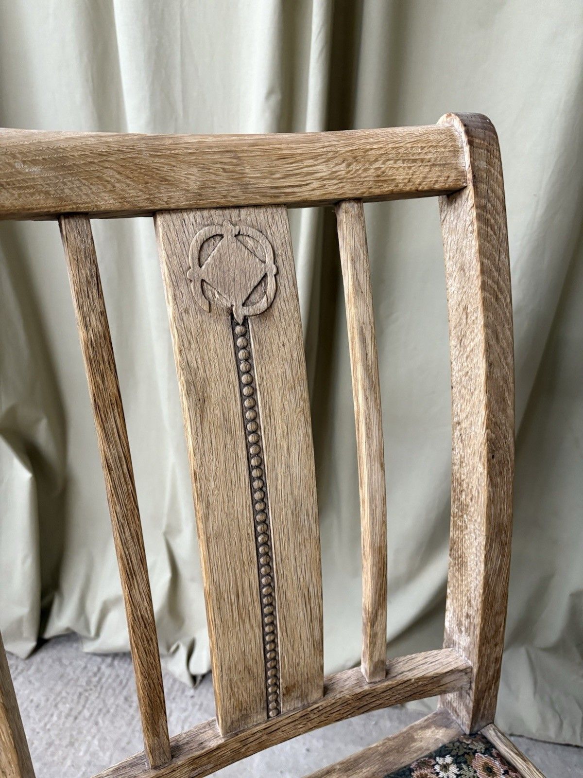 Vtg Antique Set Of 2 Arts And Crafts Dining Side Church Chairs Danish R1039 photo vintage