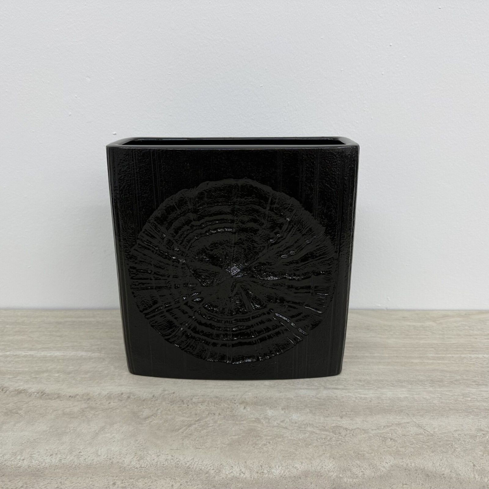 Zeldzame Rosenthal Martin Freyer Zwarte Keramische Vaas, Ca. Jaren 1960 photo Woonaccessoires