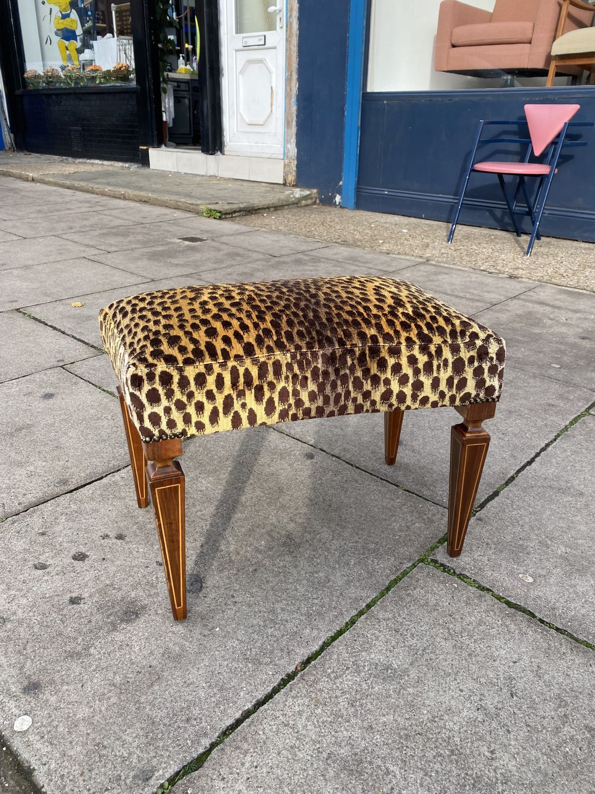 photo buy 1950s Paolo Buffa Stool In Silk Velvet Cheetah By Jim Thompson Seat Italy Restored And Upholstered
