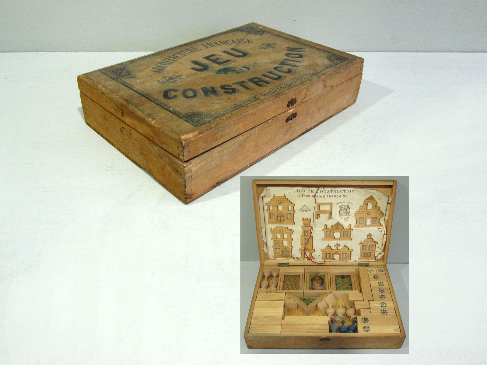 French Architecture Francaise Jeu De Construction Wood And Glass Building Blocks