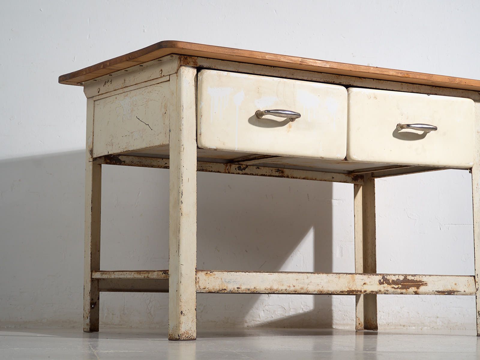 Industrial Work Table With Drawers (C.1940) #75 photo for sale