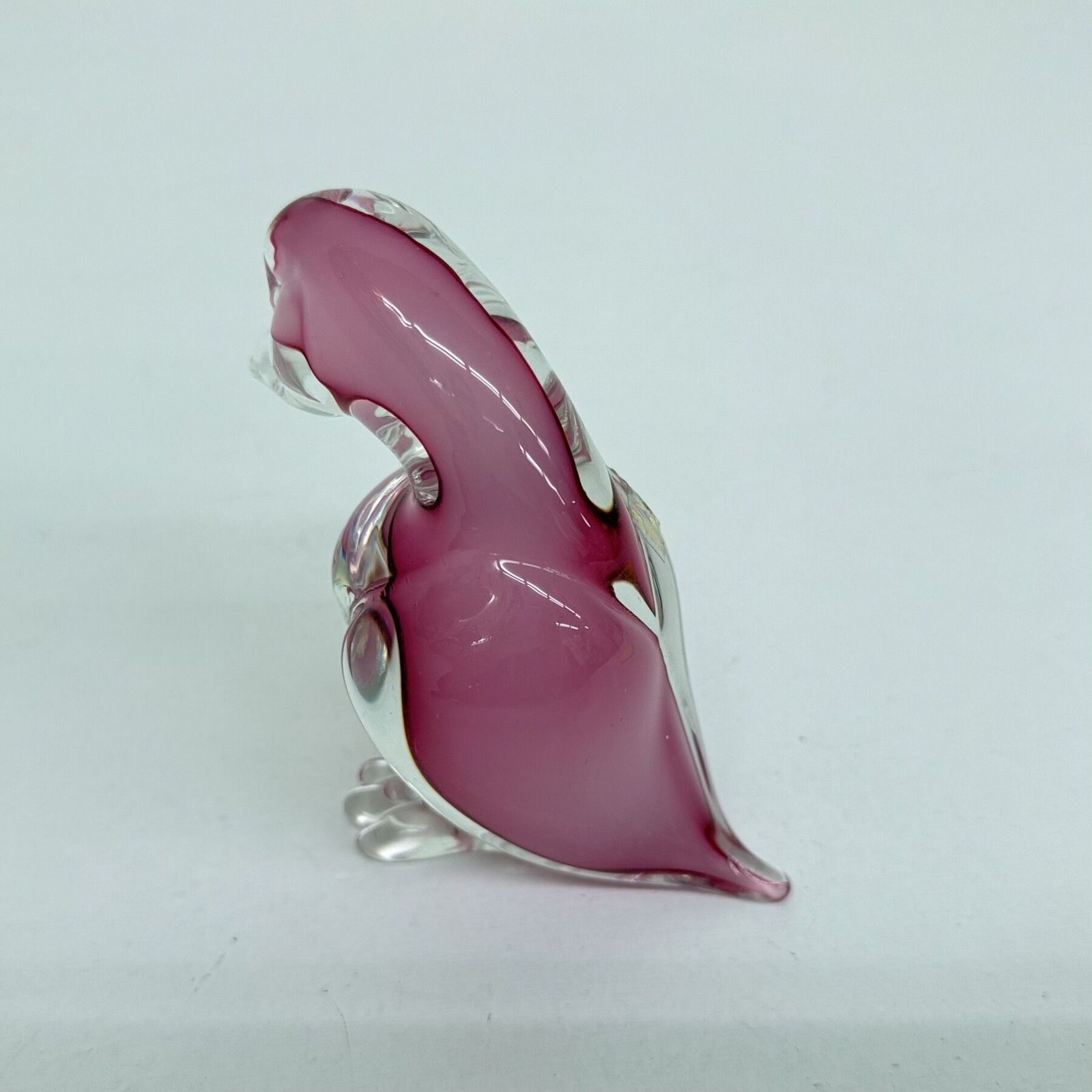 photo for sale Archimede Seguso Rare Murano Pink Alabastro Art Glass Duck , 1970s