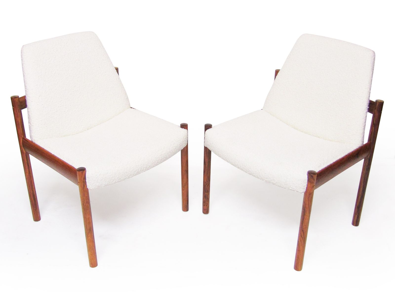 Two 1960s Side Lounge Chairs In Rosewood And Bouclé By Sven Ivar Dysthe For Dokka photo for sale