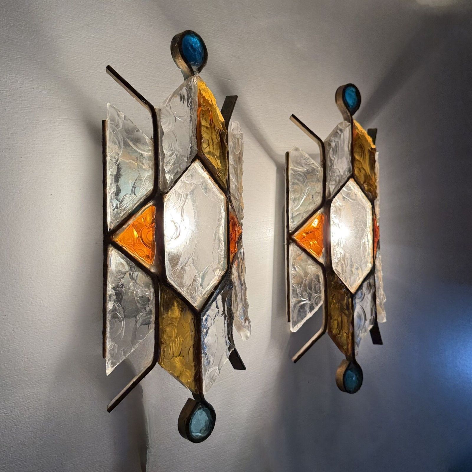 Set Of 2 Poliarte Wall Lamps By Albano Poli , 1970s Italy photo for sale