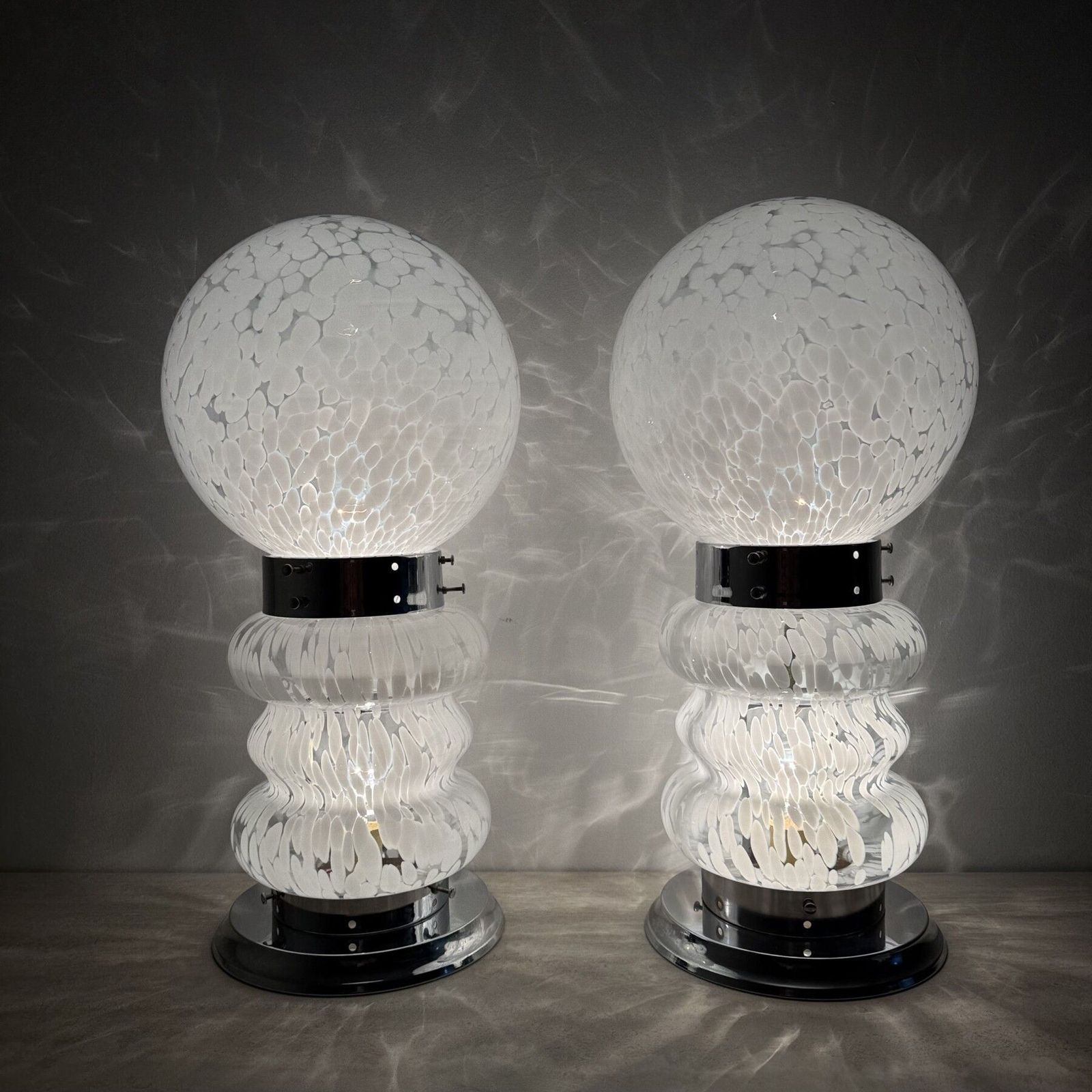 photo buy Paar Mid Century Design Mazzega Carlo Nason Glazen Tafellamp / Vloerlamp, Jaren 1970