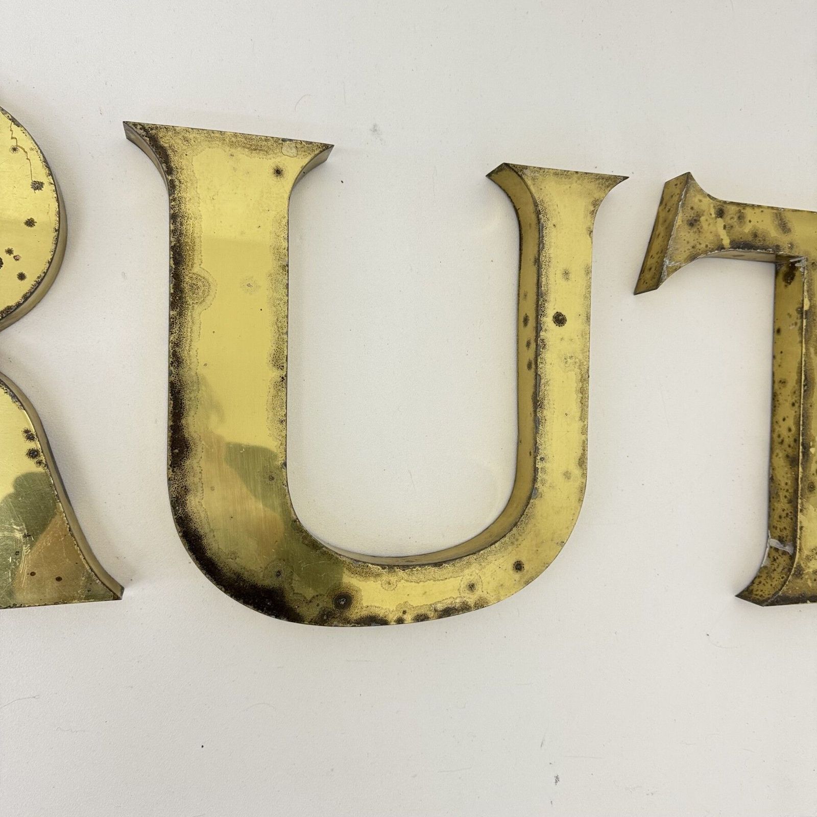 Antique Brass Large Letters ‘Brut’ , 1930’s photo buy