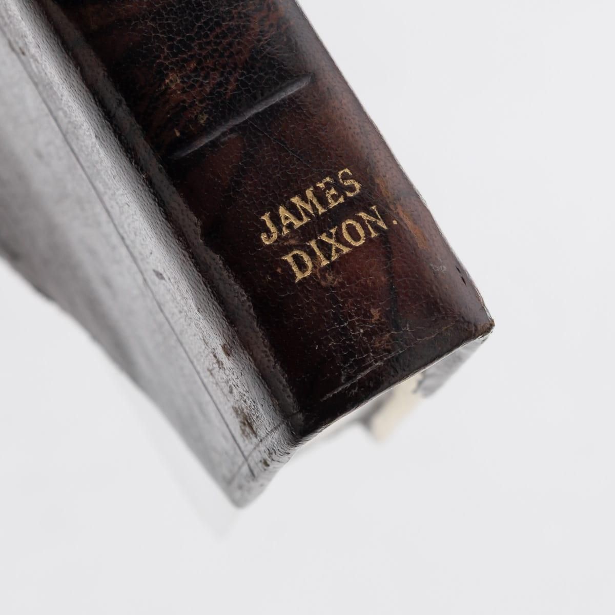 photo vinterior 20thc Novelty Silver Plate & Leather Book Shaped Hip Flask By J Dixon & Sons