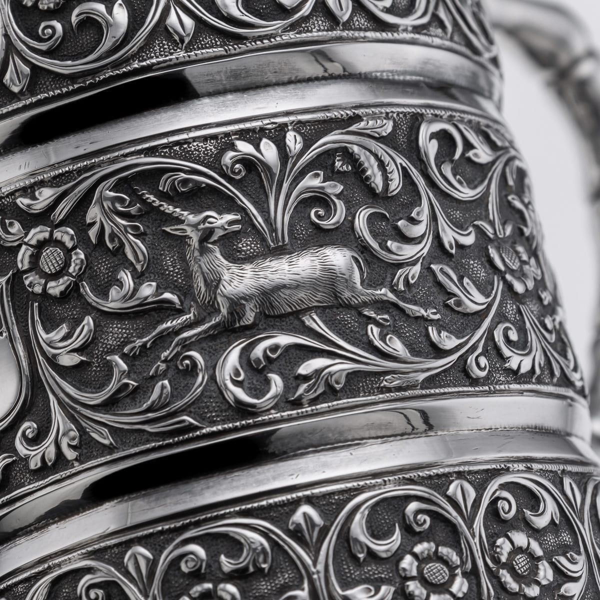 photo buy Antique Silver Mug By Oomersi Mawji, Kutch, Floral Repoussé, 1890