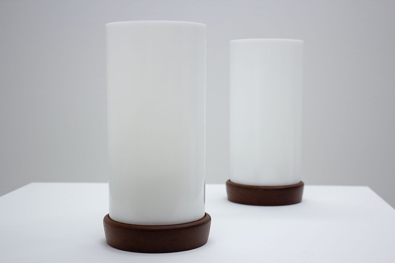 Swedish Teak & Acrylic Table Lamps By Luxus, 1960s, Set Of 2 photo 973.0