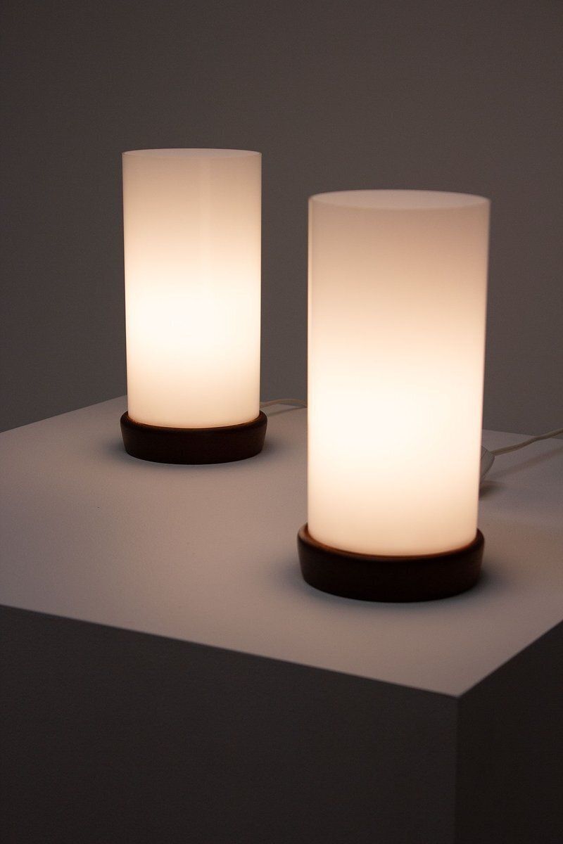 Swedish Teak & Acrylic Table Lamps By Luxus, 1960s, Set Of 2 photo buy