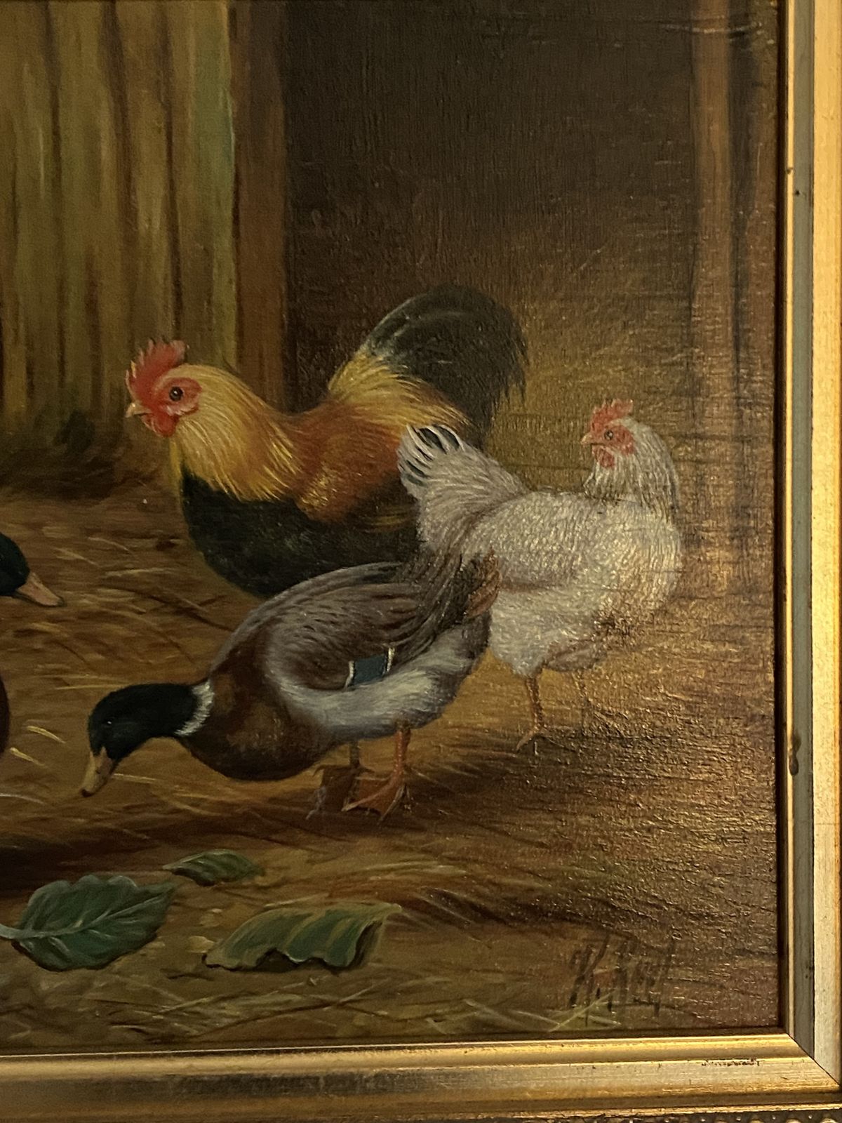 Vintage Farmhouse Oil On Board 1960s photo for sale