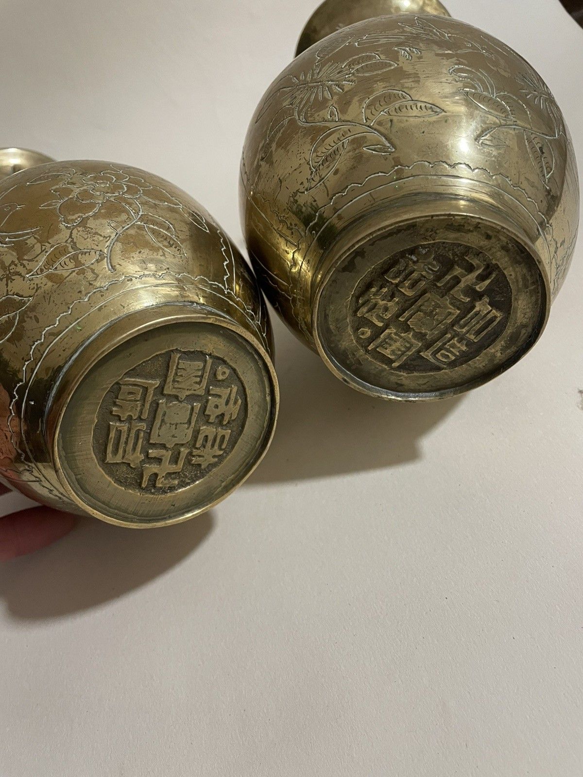 Pair Of  Heavy Brass Vases With Dragon Details Wrapped Round The Neck Vgc photo 99.0