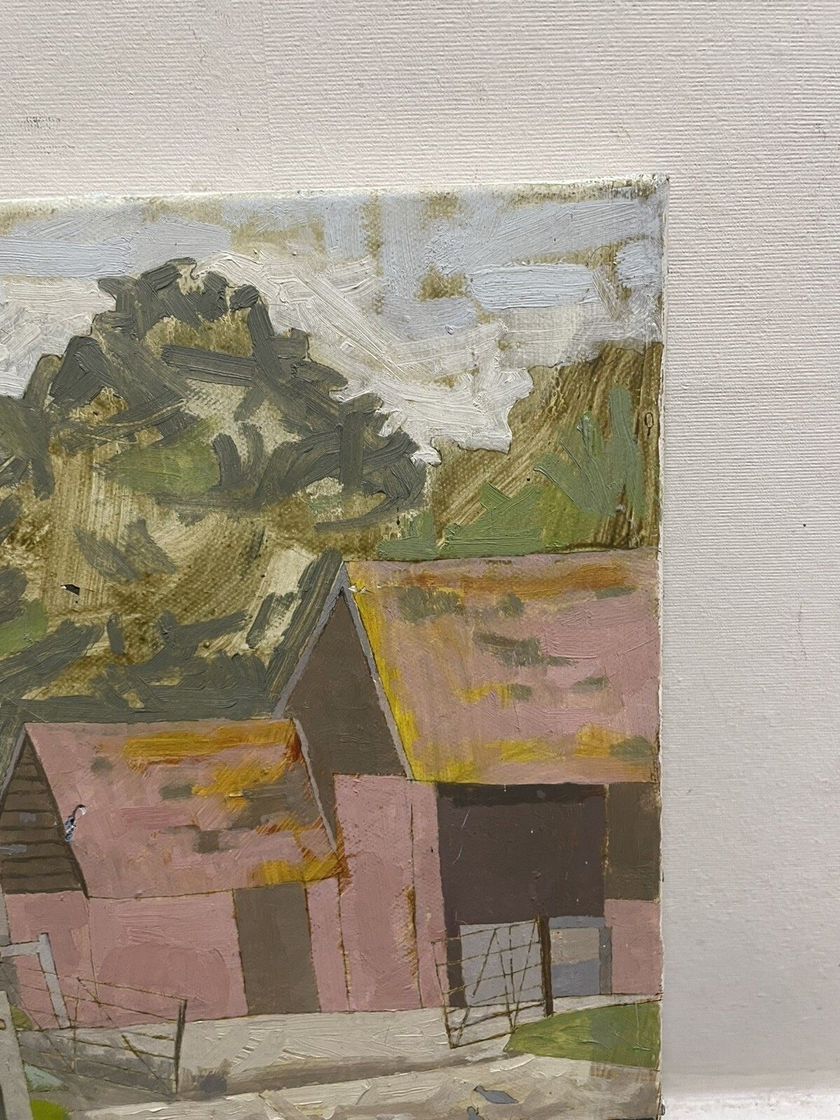 Conrad Lewis Oil Painting On Canvas Mid Century Landscape English School photo furniture