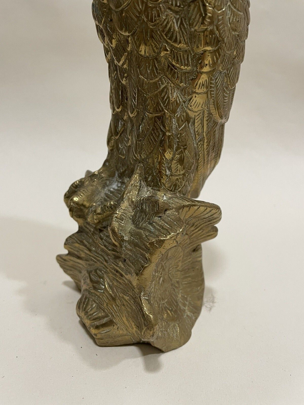 Antique 1930s Vintage Brass Owl Ornament Large Detailed Figurine photo furniture
