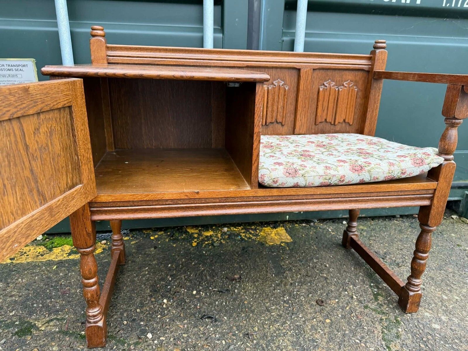 Old Charm Style Vintage Telephone Seat/Table Hallway Unit Ready To Upcycle photo for sale