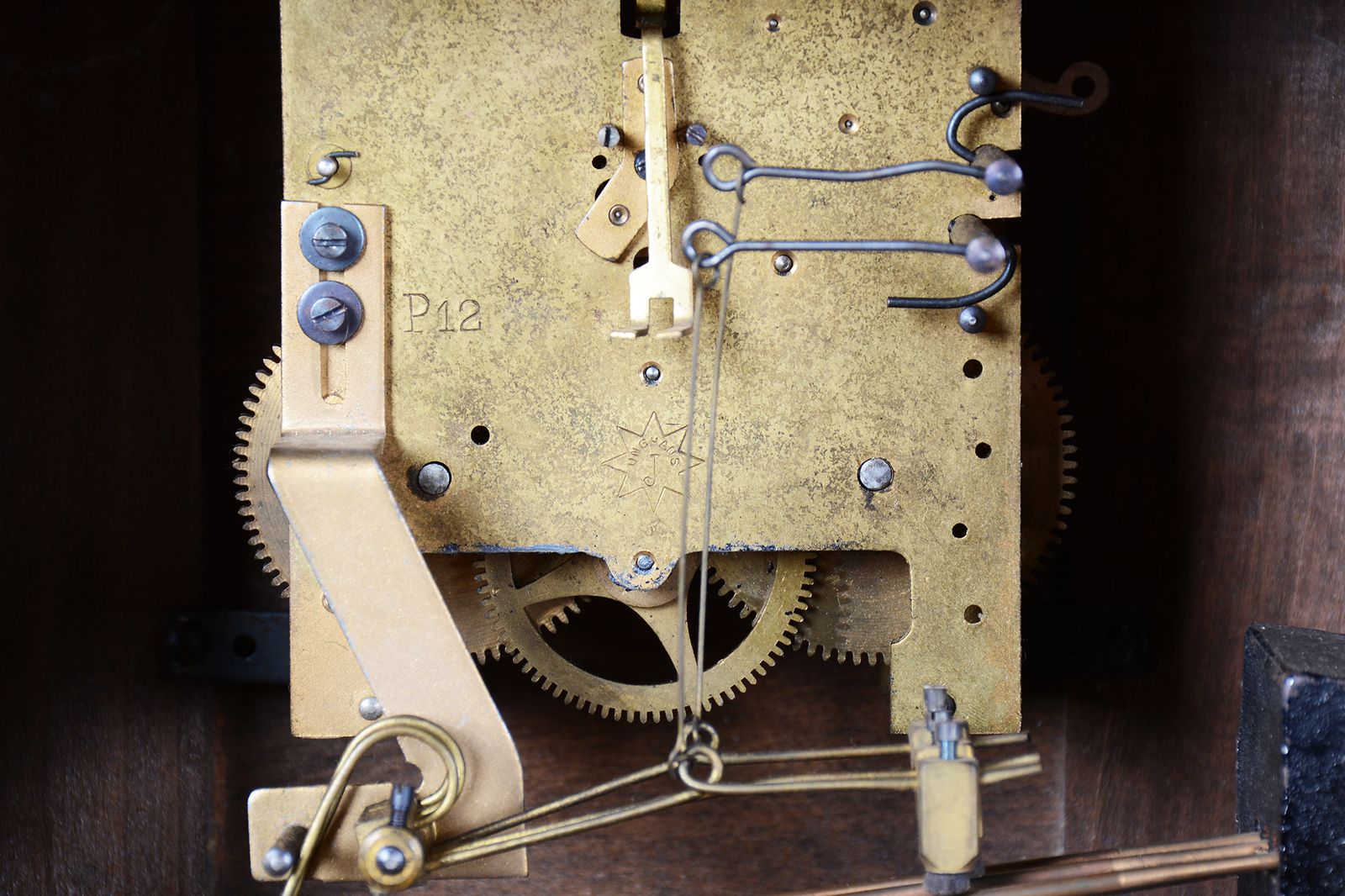 photo furniture Restored Art Deco Clock, Walnut, Revived Polish, Czech, 1920s